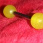 Yellow Stainless and Acrylic Tongue Ring