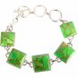 Sterling Silver Green Copper Turquoise Bracelet