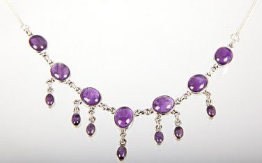 Silver Sterling Handmade Amethyst Necklace