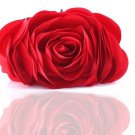 Rsslyn Valentines Day Gift Clutch Red Purse for Women Evening Bags with Large Satin Rose LMF24-344