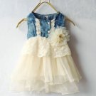 SALE Ivory Tutu Dress Embroidery Laced Waist Infant Baby Dresses Corsage Girls Dresses LMF24-231