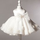 Little Princess Tutu Dress White Dress 3-6 Months Dress with Big Bow Ballgown Style Christening Gown