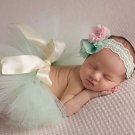 READY TO SHIP SALE Newborn Props Preemie Skirt with Matching Floral Elastic Headband