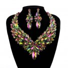 Green AB Color Crystal Jewelry Set for Women Gorgeous Party Wedding Accessory