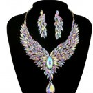 Gorgeous Aurora Women Accessory Marquise Cut AB Crystal Bridal Jewelry Sets for Women's Party
