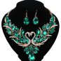New Trend Double Swan Jewelry Set Prom Party Statement Purple Necklace Earring For Women