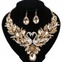 New Trend Double Swan Jewelry Set Prom Party Statement Purple Necklace Earring For Women