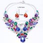 New Trend Double Swan Jewelry Set Prom Party Statement Purple Necklace Earring For Women