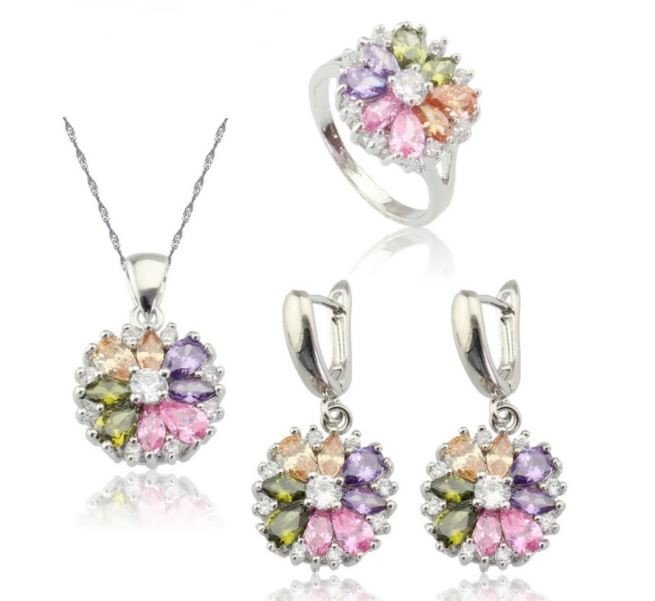 Rose Gold Plated Bridal Jewelry Set Wedding Accessory Pearl Necklace with Matching Pearl Earrings