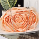 Big Rose Flower Elegant Wedding Purse Bridesmaids Evening Shoulder Peach Bags