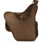 Brown Canvas Leather Packs for Men Durable Military Postman Thick Canvas Bags
