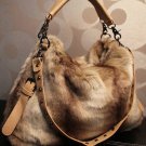 Brown Large Bag Multipurpose Fashion Faux Fur Purse Tote Bag For Women