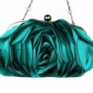 Rsslyn Fashion Purse for Bridesmaids Elegant Evening Gown Big Rose Floral Luxury Handbags