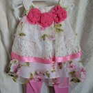 Baby White Dress for Infant Girls 3 Months Spring Dress with Roses Embroidery laced Dresses