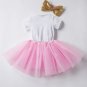 My First Birthday Dress Red Dress with matching Golden Bow 12 Months Red Tutu Dress