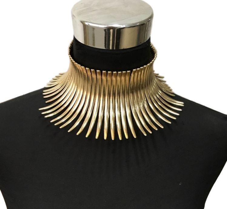 Aboriginal Tribal Necklace Statement Choker for Women Chunky Maxi Collar Necklaces Fashion Torques