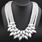 Rsslyn Fashion Chunky Necklace for Women Silver Choker Bib Statement Necklaces