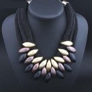 Rsslyn Fashion Chunky Necklace for Women Multi-colored Choker Silk Chain Statement Big Necklaces