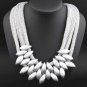 Rsslyn Fashion Chunky Necklace for Women Multi-colored Choker Silk Chain Statement Big Necklaces