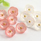 Attractive 30 Pieces Flower Buttons Fashion Blouse 11.5mm Buttons 2 Color Shank button for Garment