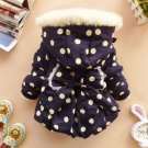 Buy Winter Coats Navy Blue Polka Dot with Big Bow knot in the Back Parkas for Infant Girls
