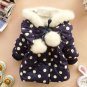 Buy Winter Coats Navy Blue Polka Dot with Big Bow knot in the Back Parkas for Infant Girls