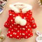 Buy Winter Coats Navy Blue Polka Dot with Big Bow knot in the Back Parkas for Infant Girls