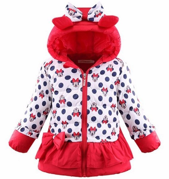 Red Minnie Mouse Winter Coats for Girls 2t,3t,4t Toddler Girls Polka Dots Jackets