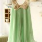3T Girls Mint Green Tutu Dress Whimsical Dress Summer Dress with Golden Peter Pan Collar