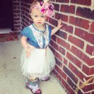 Rodeo Denim Cowgirl Tutu Dress Barn Wedding Outfit for Girls 3T White Dress