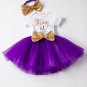 My First Birthday Dress Pink Dress with matching Golden Bow 12 Months Pink Tutu Dress