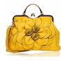 Rsslyn Green Purse Shoulder Bag with Big Flower Green Leather Handbags for Women