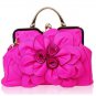Rsslyn Green Purse Shoulder Bag with Big Flower Green Leather Handbags for Women