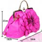 Rsslyn Green Purse Shoulder Bag with Big Flower Green Leather Handbags for Women