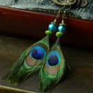 Rsslyn Pretty Earrings for Women Peacock Long Earrings Peacock Feather Fashion Trendy Earrings