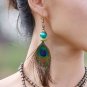 Rsslyn Pretty Earrings for Women Peacock Long Earrings Peacock Feather Fashion Trendy Earrings