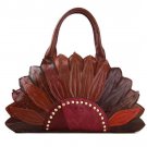 Floral Purse for Women Genuine Leather Handmade Purse Lady Bags Cow Leather Bags for Women LMF24-82