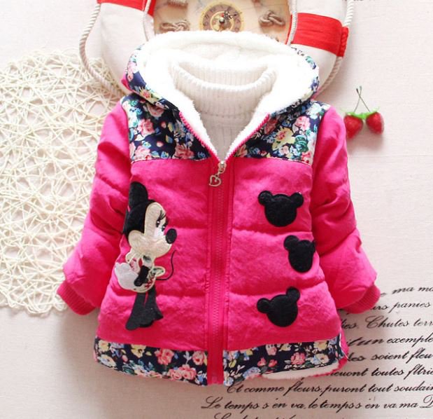 Minnie Mouse Winter Coats for Toddler Girls 2t Girls Parka with Hood Polka Dots Pink Jackets