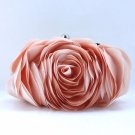 Rsslyn Fashion Peach Clutch Ready to Ship Bag on Hand Peach Color Big Rose Evening Clutch