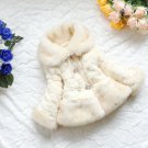 Rsslyn Large Collared Coats for Baby Girls Winter Jackets for Girls 12-24 Months Ivory Peach Color