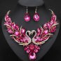 New Trend Purple Jewelry Set Prom Statement Purple Necklace and Earrings For Women