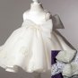 Rsslyn 6-9 Months White Dress READY TO SHIP Christening Dress with FREE BOW HEADBAND
