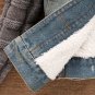 Rsslyn SALE! Cropped Denim Jacket with Lamb Fur Knitted Sleeves