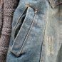 Rsslyn SALE! Cropped Denim Jacket with Lamb Fur Knitted Sleeves
