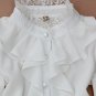 Rsslyn Vintage White Blouses for Girls Blouses New Arrival White Tees Ruffled Mandarin Blouses