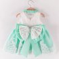 Rsslyn Luxury Baby Dress FREE Headband Double Big Bows Blue Dresses for Baby Girls