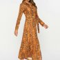 SALE Snake Pattern Dress Yellow Dress Matching Golden Snake Earrings