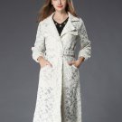 Rsslyn Lacy Off White Trench Coats Patchwork Ready for Shipping White Coats
