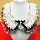 Ivory Color Renaissance Collar Shaggy Necklaces for Women Fringe Lacy Collars