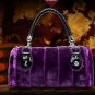 Purple Tote Messenger Work Purse Soft Velvet Vogue Luscious Evening Bags Clutch RSS Boutique